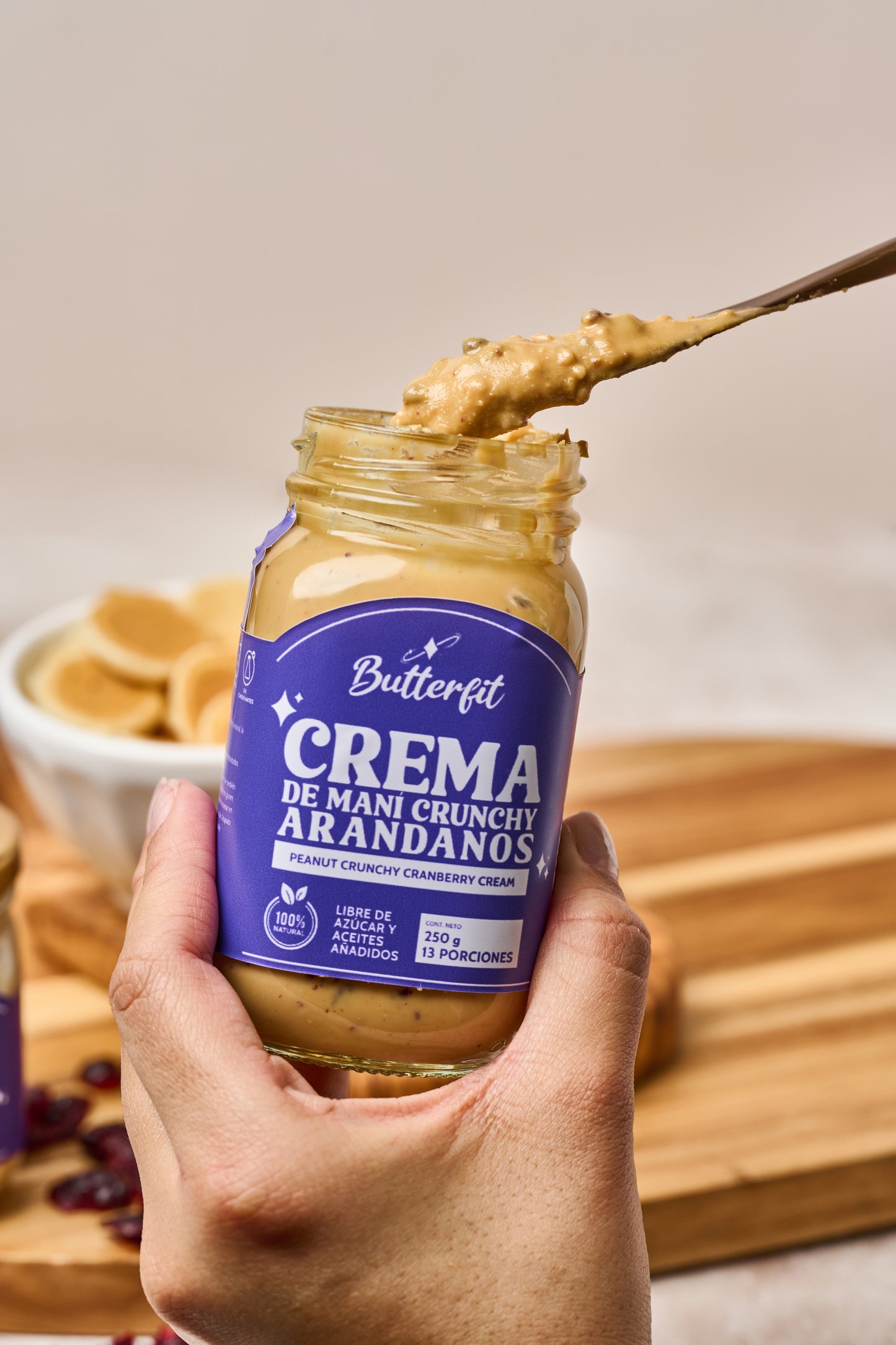 Crema de Mani Crunchy Arandanos